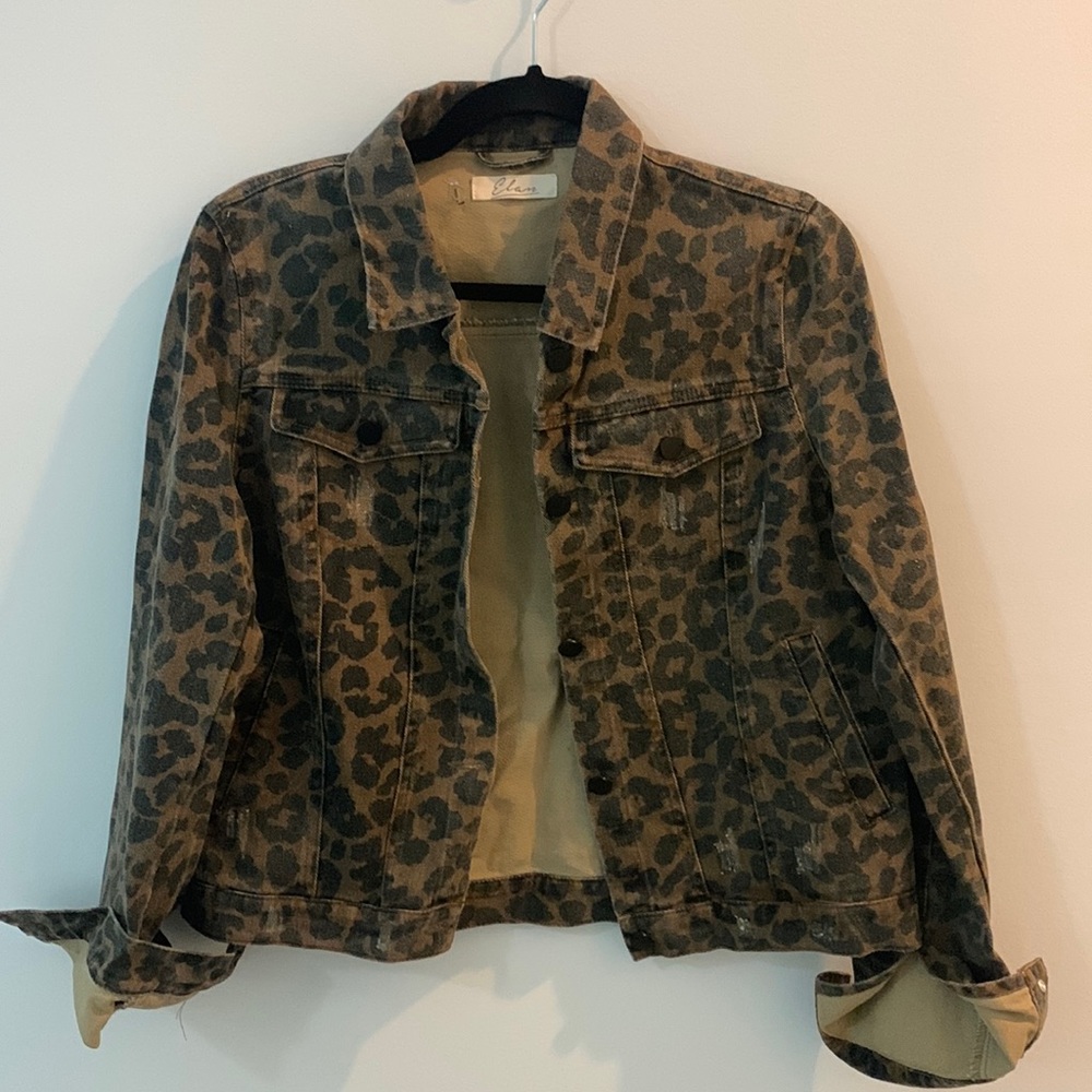 Leopard Denim Size medium jacket